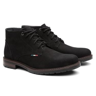 Imagem de Bota Coturno Masculino de Couro Café Solado Costurado Casual-Masculino