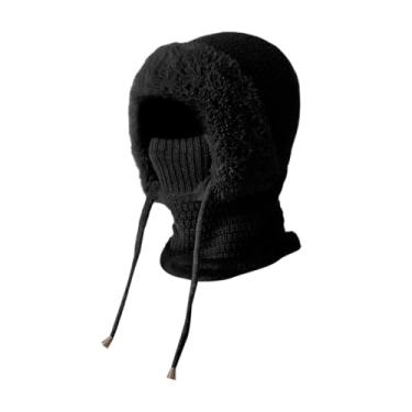 Imagem de KiBcsLic Balaclava com capuz e máscara facial completa para esportes ao ar livre, escalada, esqui e motociclismo, Preto