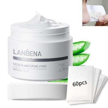 Imagem de Vemofoper Máscara Removedora De Cravos 60 Peças, Tiras Removedoras De Cravos Faciais, Plantas De Nariz, Limpador De Poros, Máscara Facial Purificadora Para Todos Os Tipos De Pele (1,05 Oz/30 G)