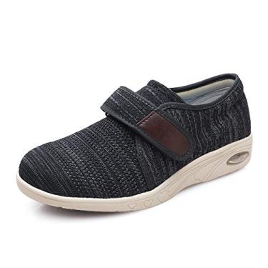 Imagem de Mei MacleOD tênis feminino de caminhada com largura ampla e alça ajustável, tênis acolchoado de ar, Knit Black, 8.5 Wide