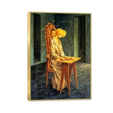 Imagem de Remedios Varo Pintura em Tela Presença Perturbadora Poster Remedios Varo Decoração de Casa Surrealismo Arte de Parede Imagem para Sala de Estar Quarto Banheiro Decoração de Parede 100 x 70 cm Moldura