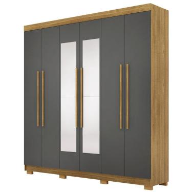 Imagem de Guarda Roupa Casal 218cm Com Espelho Elegance Nature/alasca - Vila Rica