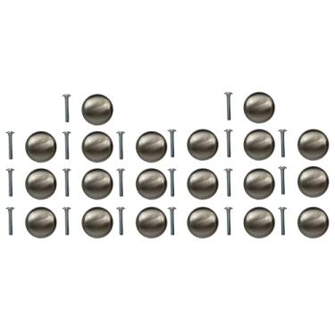 Imagem de Conjunto de 20 puxadores de zinco - mede 2,9 cm de largura por 2,5 cm de altura - parafuso de 3,2 cm incluído - perfeito para reforma da casa DIY - Ferragens incluídas (20)