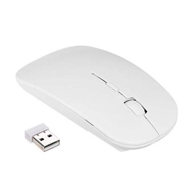 Imagem de Mouse Óptico Sem Fio 2 4G Portátil Ultra-fino Silencioso com 4 Teclas e 1600DPI para Computador Desktop Notebook