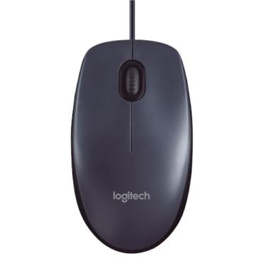 Imagem de Mouse Logitech M90 ambidestro 1000DPI com fio - Preto 910-007599