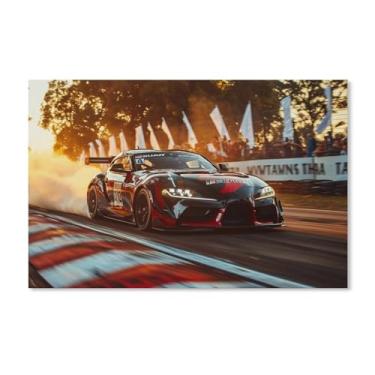 Imagem de HouLaiZhe Sup Racing Speed Smoke Sports Jdm Cartazes de Carro Tela Estética Decoração de Parede Pintura de Parede Sala de Galeria Decoração de Parede para Quarto Sala de Estar Escritório 11 x 17