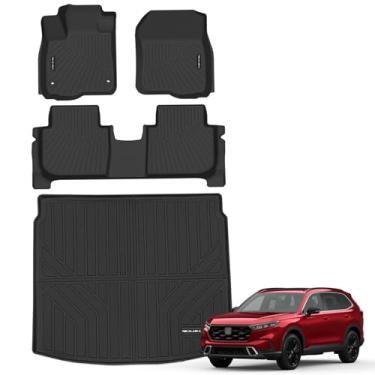Imagem de NIKALAIKA Tapetes de chão e forro de carga para Honda CR-V CRV CRV 2023 2024 2025 (inclui híbrido) proteção para todos os climas, revestimentos de borracha TPE e tapete de porta-malas para acessórios