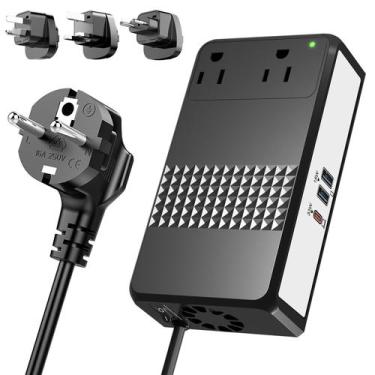 Imagem de Conversor de energia HYTED 600W 220V a 110V com carregador USB GaN