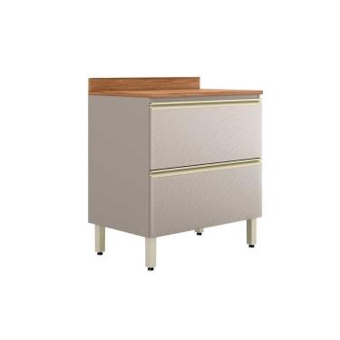 Imagem de Balcão De Cozinha C- Tampo Proença C- 1 Porta E 1 Gaveta 80cm Nogueira Touch-nude Prime - Demóbile