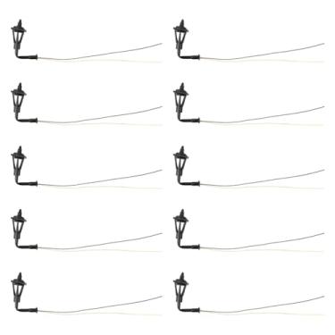 Imagem de Amagogo Conjunto de 10 Miniaturas de Lâmpadas de Parede LED para Iluminação Pública, Arandelas para Modelos de Mesa de Areia, 150