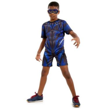 Imagem de Fantasia Pantera Negra Infantil Curto Original com Máscara Vingadores 
