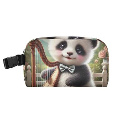 Imagem de TSENQUE Lancheira personalizada com estampa de panda harpista para mulheres, meninas, lancheira masculina e infantil, lancheira para trabalho, portátil, pequena e fofa para alimentos, bolsa térmica