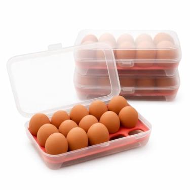 Imagem de Porta Ovos para Geladeira com Tampa Recipiente Transparente para Armazenar Proteger e Organizar até 15 Ovos Bandeja Plástica Durável e Lavável Praticidade para a Cozinha