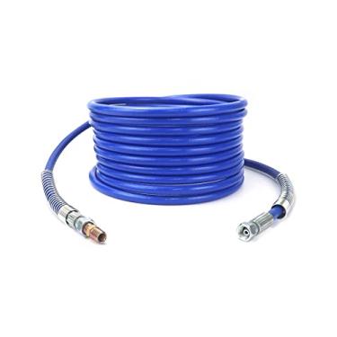 Imagem de QWORK Mangueira de tinta sem ar, mangueira de pulverizador de tinta sem ar de 6 m x 1/10.2 cm, tubo de fibra flexível universal de 3300 PSI, tubo de pulverizador de alta pressão, azul