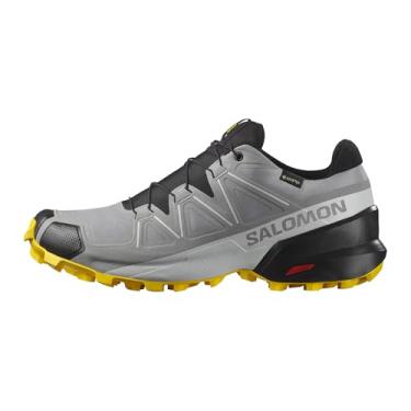 Imagem de Salomon Speedcross 5 GTX, tênis de corrida masculino à prova d'água, Pele de tubarão/preto/limão, 42