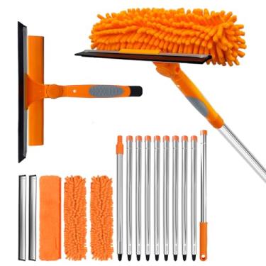 Imagem de Ferramenta profissional de limpeza de rodo de janela de 386 cm com haste de extensão