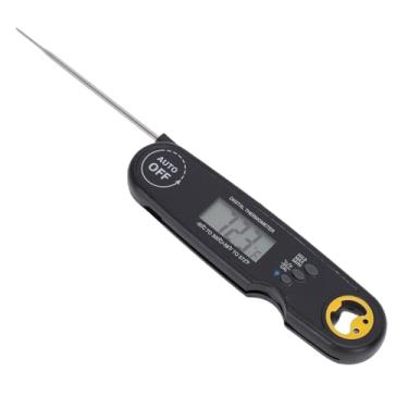Imagem de Zopsc Termômetro de Alimentos Portátil, Termômetro de Carne de Leitura Precisa Com Sonda Dobrável, à Prova água IPX7, Ampla Faixa Temperatura, para Cozinha, Cozimento (Preta)