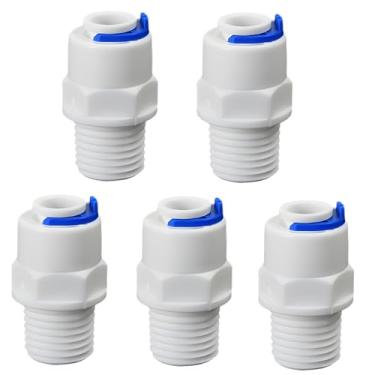Imagem de Rosca macho de 1/10.2 cm para tubo de 1/10.2 cm adaptador de conexão rápida, encaixe de tubo de plástico push-fit para sistemas de filtro de água de osmose reversa RO, dispensadores de bebidas