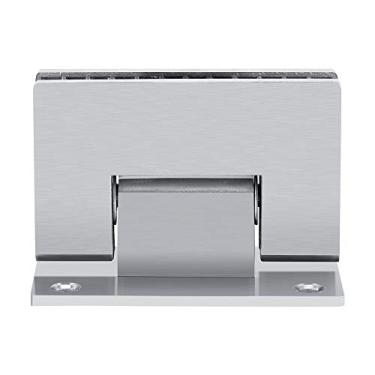 Imagem de GLOGLOW Dobradiça para Limpador de Vidro, Aço Inoxidável, Vidro de 8-10 Mm, Montagem na Parede, 90 Graus, Fechamento Automático, Acabamento Escovado Prateado, Porta de Chuveiro Sem Moldura Nan