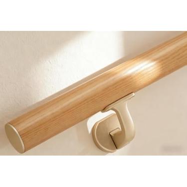 Imagem de Corrimãos para escadas internas, deck, inclinação, conjunto moderno de corrimão de alumínio, montado na parede, com suportes de liga de zinco, sistema de trilhos de alumínio, livre de ferrugem. (grão