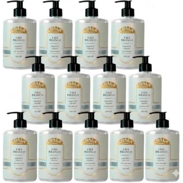 Imagem de Kit com 12 - Coala Sabonete Liquido Maos e Corpo Limpa Hidrata Perfuma 500ml Cha Branco