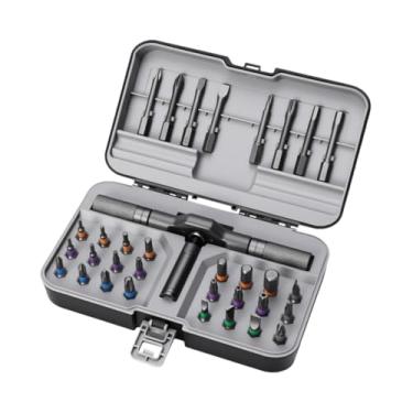 Imagem de MFMEXUL Kit de Chaves de Fenda com Catraca para Montagem Prática, Conjunto de Chaves de Fenda com Catraca Multibits para Eletrônica E Reparos, 25 Unidades, Tamanho real