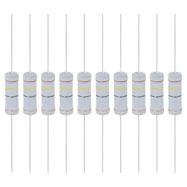 Imagem de YOKIVE 10 unidades de resistores de filme de óxido metálico de 24 ohm 5 watts, 5% de chumbo axial de resistor de tolerância | À prova de chamas para circuitos eletrônicos DIY, projetos de áudio e