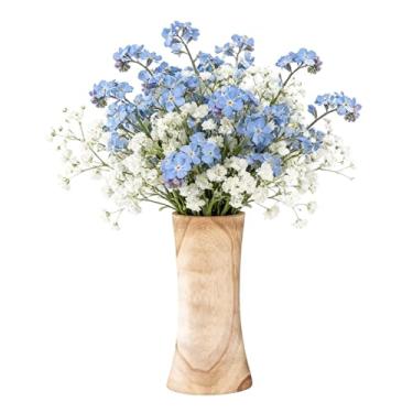 Imagem de Vaso de madeira natural feito à mão, madeira queimada rústica, vaso durável em forma de ampulheta para decoração de casa, arte DIY e presentes - Vários acabamentos 13,5 x 13,5 x 29,5 cm