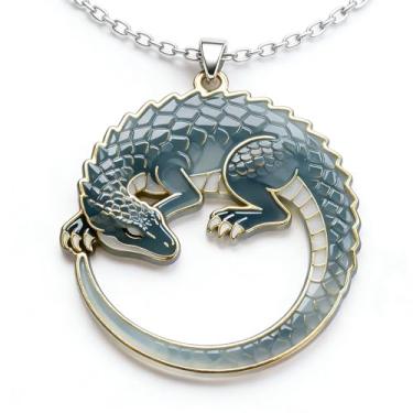 Imagem de OSCCI Colar de dinossauro pré-histórico – material acrílico elegante, formato de animal detalhado, presente moderno para amantes de animais e entusiastas da moda, Acrílico, Sem Pedra Preciosa