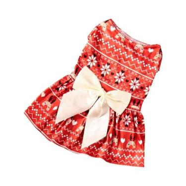 Imagem de Vestido De Natal Para Cães Com Estampa De Papai Noel E Floco De Neve, 