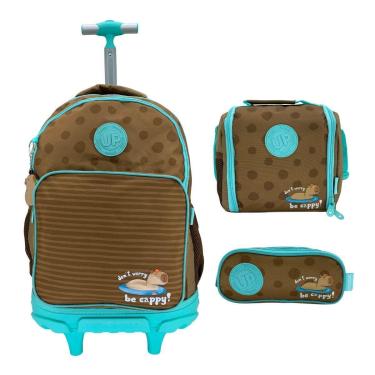 Imagem de Kit Mochila De Rodinha + Lancheira + Estojo Capivara 49652-Feminino