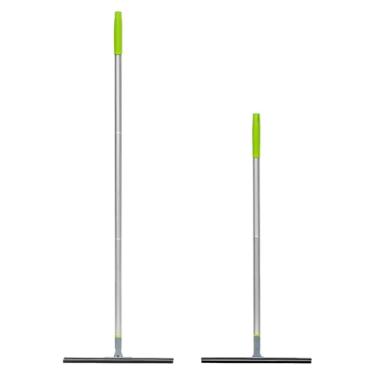 Imagem de Vassoura de rodo de piso resistente com esfregão de borracha de várias lâminas, postes ajustáveis, perfeita para concreto, azulejo, pisos de madeira e remoção de pelos de animais de estimação