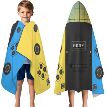 Imagem de Yzqcckss Toalhas com capuz para crianças - Ultramacias, 100% algodão, jogo de videogame, toalhas de banho/toalha felpuda para piscina, poncho de praia, envoltório absorvente, fofo, envoltório de banho