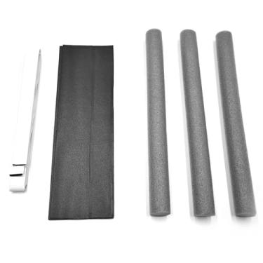 Imagem de TOPINCN Rolha de Corrente de Ar da Porta, Bloqueador de Ruído Sob a Porta Com Ajuste de um Lado e Alta Adesão, Tira de Vedação da para Remoção de Intempéries para Portas Externas (Preta)