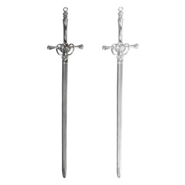 Imagem de PATIKIL 2 peças de marcadores de livro de espada, espada de fantasia, alfinetes de cabelo, marcadores de livro de metal vintage, borlas para agenda, diário, amantes de livros, leitores, presentes de