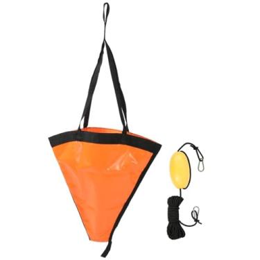 Imagem de Chiffonade Meia de PVC laranja âncora marinha pesca pesca paraquedas portátil Drogue Sea Anchor para barcos marinhos (45,7 cm + corda + bola)