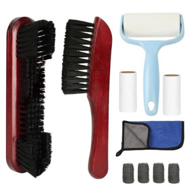 Imagem de AKLOT Conjunto de pincéis de mesa de bilhar para feltro, 5 kits de acessórios de limpeza de mesa de bilhar com 2 escovas de mesa de sinuca, 4 panos de polimento de virola, pano de limpeza de tacos