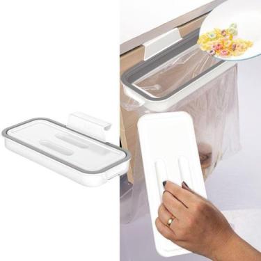 Imagem de Lixeira de Armario Suporte Encaixe Tampa Branca para Sacolas - PLASUTI