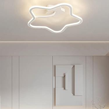 Imagem de Luminária de teto LED, luminária de teto infantil LED com controle remoto e intensidade regulável, ideal para sala de estar, mesa de jantar, quarto, corredor e jardim de infância (branca, A-