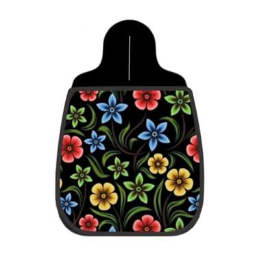 Imagem de Lixeira De Carro Organizador Lixinhocar Floral Multicolorido Fundo Preto