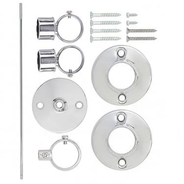 Imagem de HIGHCRAFT Kit de montagem para haste em forma de D, acabamento cromado