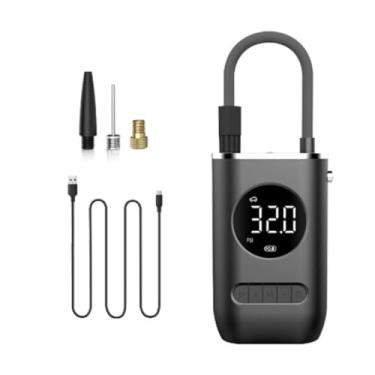 Imagem de Calibrador Compressor de Ar Portátil Digital Sem Fio 150 PSI com Lanterna LED – Bomba Elétrica Recarregável para Pneus de Carro, Moto, Bike, Bola e Infláveis