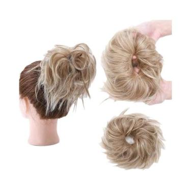 Imagem de Penteado Feminino Em Coque Bagunçado, Peça De Cabelo Sintético Fluffy 
