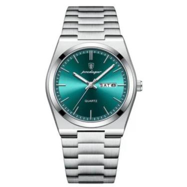 Imagem de Relógio Poedagar original de quartzo em aço inoxidável prateado moda h