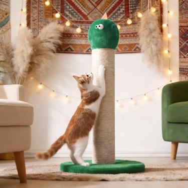 Imagem de Fansafurn Poste arranhador para gatos, torre de árvore para arranhadores de gatos de 55 cm, com base estável extra larga de 30 cm, poste para arranhar com sisal natural e tecido de pelúcia curto para