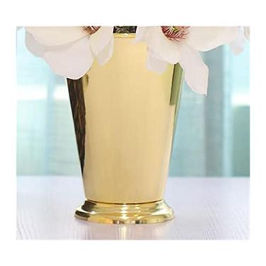 Imagem de U5GAAALPPQ9 Vaso decorativo europeu de metal banhado a prata vaso de mesa criativo decoração de sala de estar vaso de flores para presente de casamento (cor: B2)