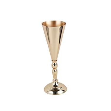 Imagem de U5GAAALPPQ9 Vaso decorativo 2 peças de vaso de flores douradas buquê de flores secas suporte de mesa de festa de casamento de Natal centro de mesa decoração de flores casa artesanato vaso de flores
