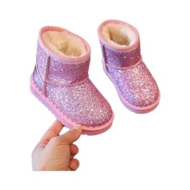 Imagem de Botas De Neve Quentes Para Meninos E Meninas, Antiderrapantes, Brilhan