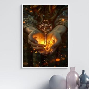 Imagem de Quadro Arquétipo Chave Mágica Iluminada 33X24Cm - Com Vidro