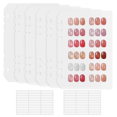 Imagem de Segbeauty 6 folhas A 5 páginas de inserção acrílica de acrílico organizador de amostras de esmalte, livro de exibição de fichário de pontas de unhas postiças, 60 fitas de unha dupla face para unhas